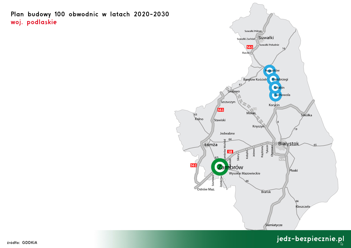 Polskie drogi – Budowa 100 obwodnic – Zambrów, województwo podlaskie